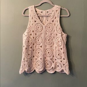 Beautiful Lined Crochet Knit Vest NWT